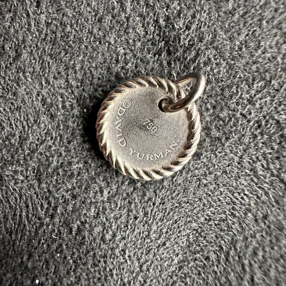 David Yurman Initial "W" Charm Pendant w/ White Diamonds in 18K White Gold - Picture 5 of 8
